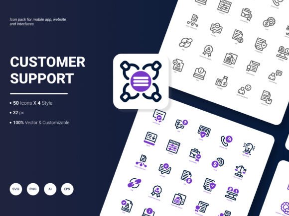 Customer Support Icon Pack: 200 Stylish Icons for Clearer Digital Communication