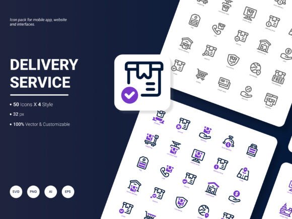 Delivery Service Icon Pack: 200 Icons for Any Project