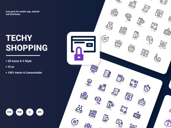 Digital Shop Icon Pack: 200 Icons for Modern Creators