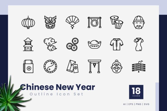 Harnessing the Elegance of Chinese New Year Outline Icons in Modern Digital Design