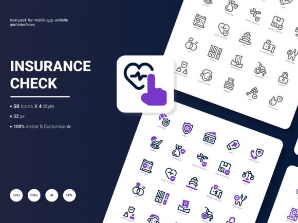 Insurance Check Icon Pack: 200 Stylish Icons for Modern Design