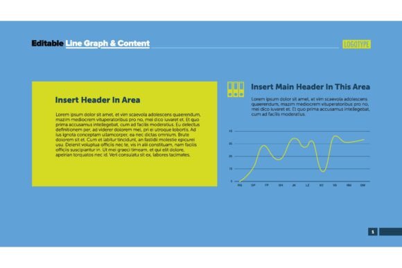 Line Chart with Description Slide Template