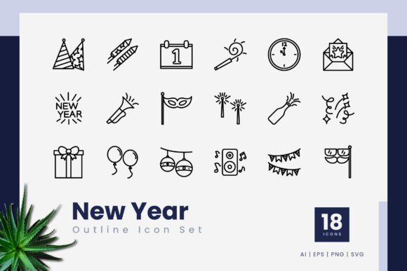 Making Every Detail Count with New Year Outline Icons