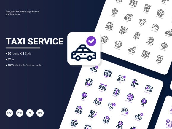 Taxi Service Icon Pack: A Smarter Way to Handle Transportation-Themed Design Work
