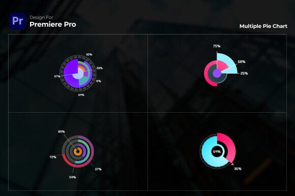 Transforming Raw Numbers into Visual Narratives with Multiple Round Chart Premiere Pro Templates