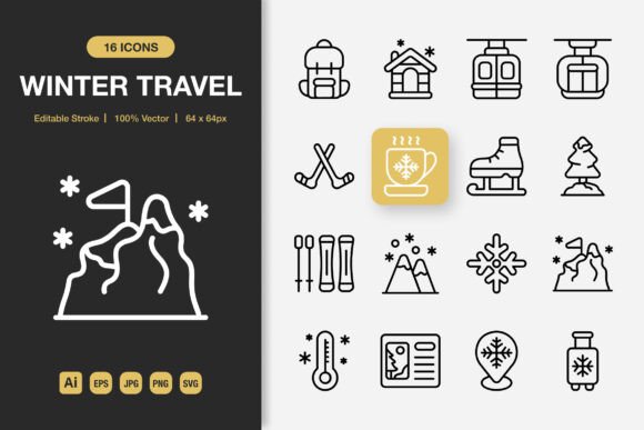 Winter Travel Outline Icons: A Practical Tool for Consistent Visual Storytelling